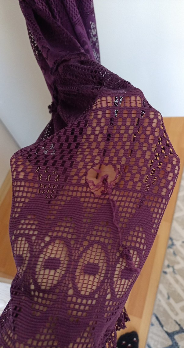 Bohem Mor Uzun Örgü Elbise - Görsel 4