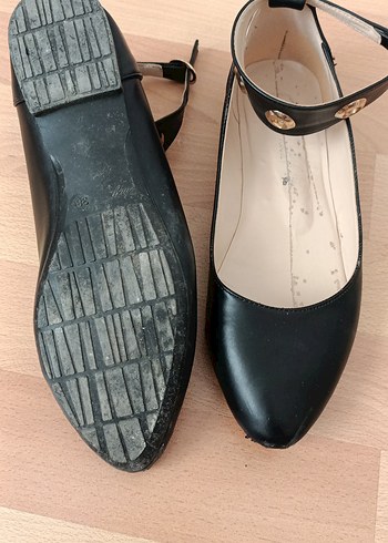 Siyah Tokalı Blok Topuk Kadın Babet - Görsel 2