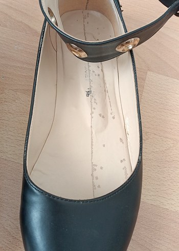 Siyah Tokalı Blok Topuk Kadın Babet - Görsel 5