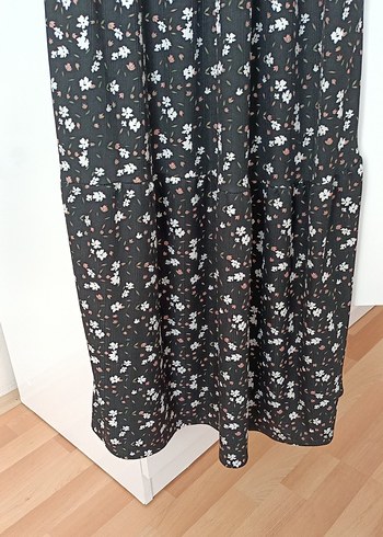 Desenli Uzun Siyah Bohem Elbise - Görsel 5