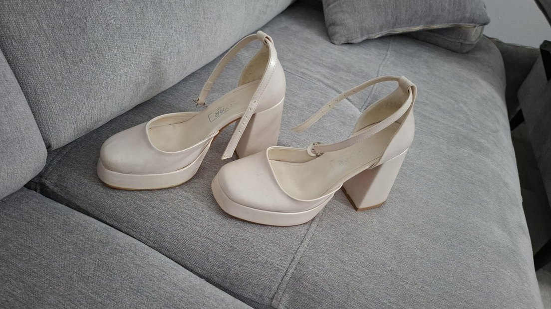 Beyaz Platform Topuklu Kadın Abiye Ayakkabı - Görsel 2