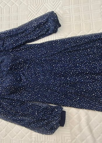 Lacivert Piliseli Uzun Kadın Elbise - Görsel 6