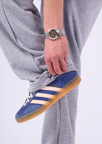 Gri Denim Eşofman Premium Zip Hoodie Oversize Kışlık - Görsel 2