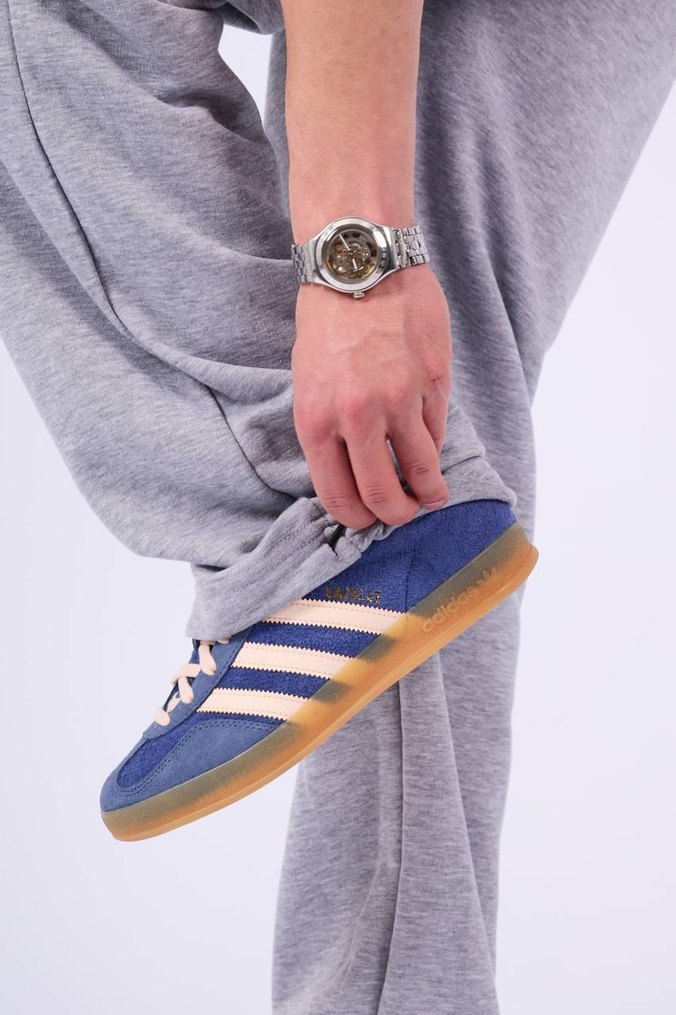 Gri Denim Eşofman Premium Zip Hoodie Oversize Kışlık - Görsel 2