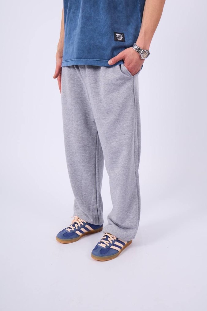 Gri Denim Eşofman Premium Zip Hoodie Oversize Kışlık - Görsel 4