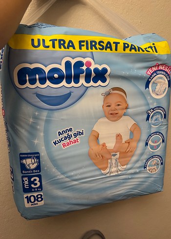 Molfix 3 numara Bebek Bezi 108 Adet