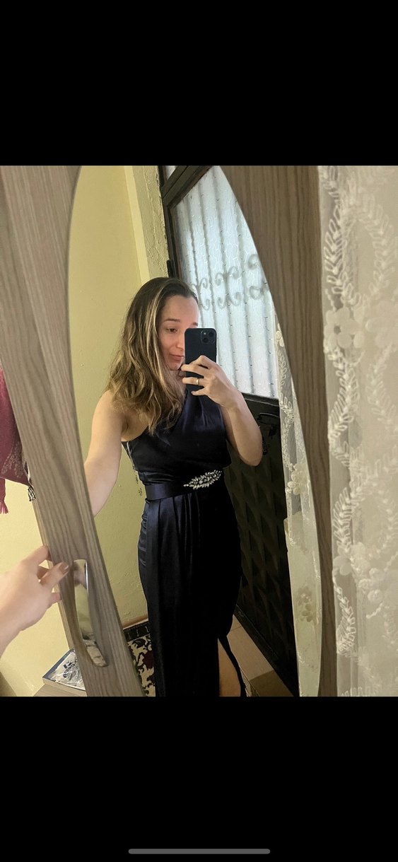 Siyah Straplez Midi Elbise - Görsel 3