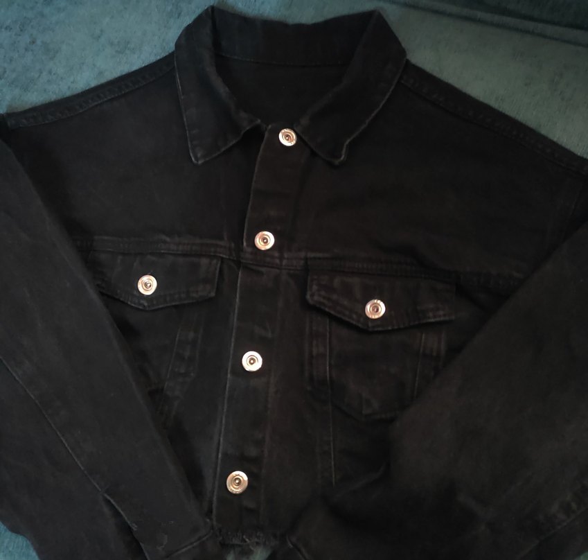 Siyah Düğmeli Kadın Kot Ceket - Görsel 3