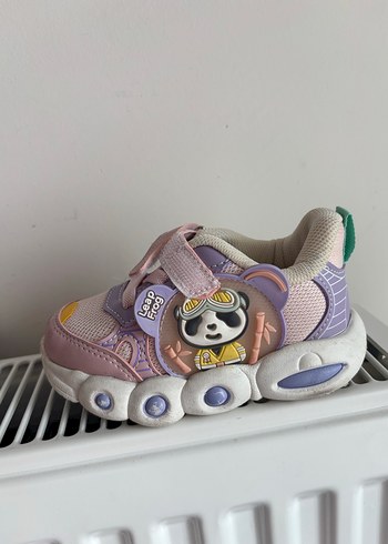 Kız Çocuk Pembe Baskılı Cırt Cırtlı Spor Ayakkabı - Görsel 2