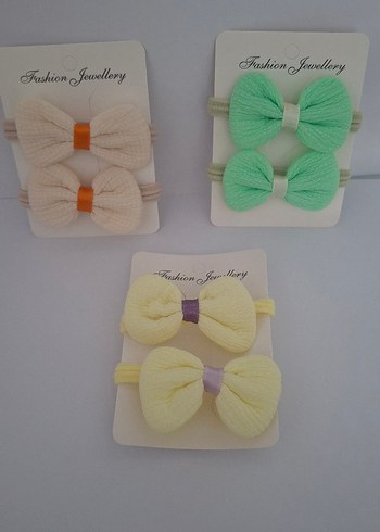 Çocuk için Pastel Renkli Fiyonk Saç Lastik Tokaları