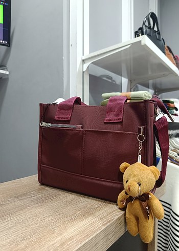  Beden Bordo Kadın Günlük Fermuarlı Çanta