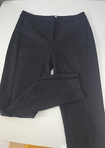 Siyah Kadın Kumaş Pantolon, Regular Fit, Midi Boy