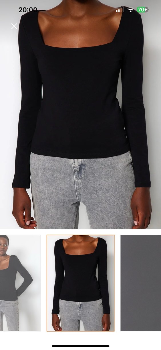 V Yaka Siyah Kadın Bluz - Görsel 2