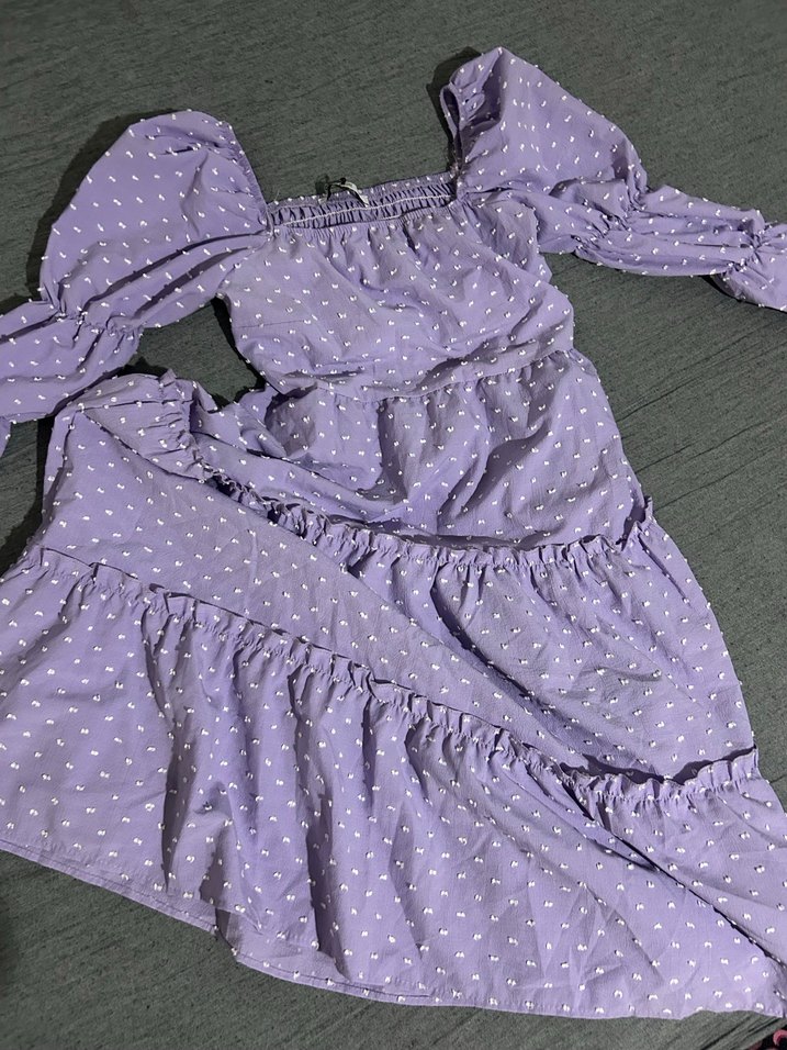 Mor Bohem Midi Elbise - Görsel 4