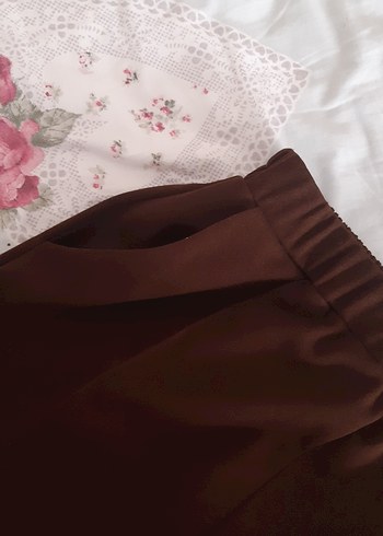 diğer Beden kahverengi Renk Düğmeli Kahverengi Kadın Kumaş Pantolon