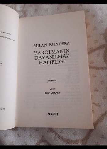Beden Varolmanın Dayanılmaz Hafifliği - Milan Kundera