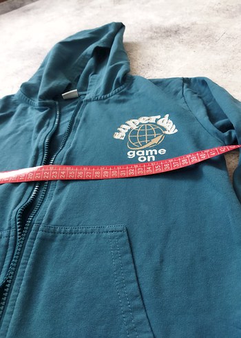 Erkek Çocuk Kapüşonlu Fermuarlı Mavi Ceket - Görsel 4