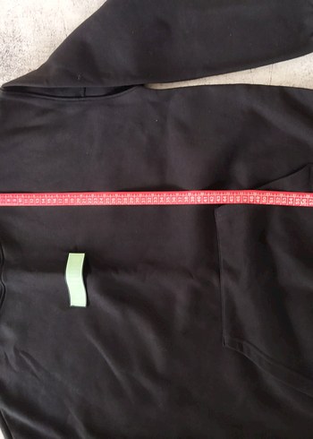 Kadın Siyah Fitted Sweatshirt Velcro Detaylı - Görsel 4