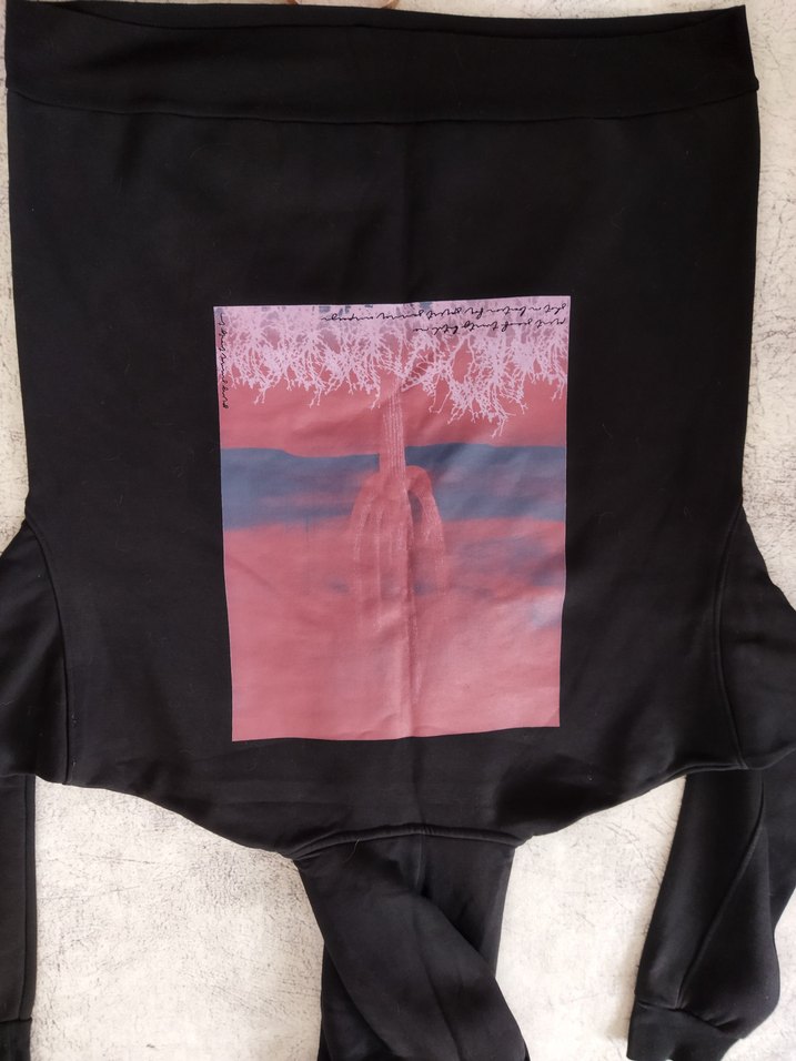 Kadın Siyah Fitted Sweatshirt Velcro Detaylı - Görsel 5