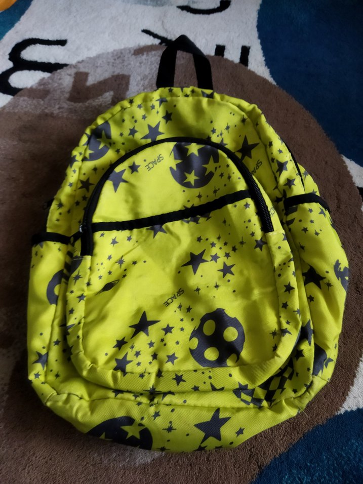Sarı Yıldız Desenli Çocuk Okul Çantası - Görsel 4