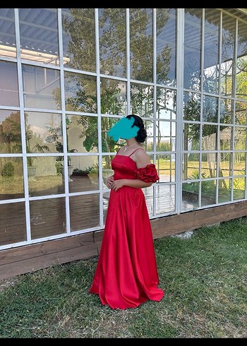 Kırmızı Straplez Abiye - Görsel 5