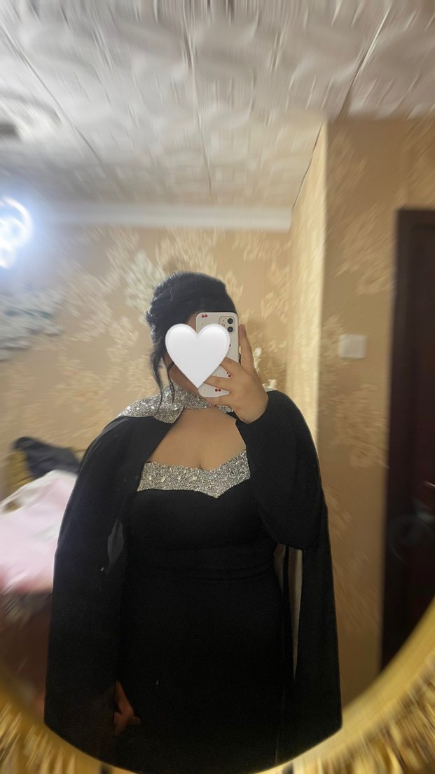 Uzun Siyah Gotik Drape Abiye Elbise - Görsel 2