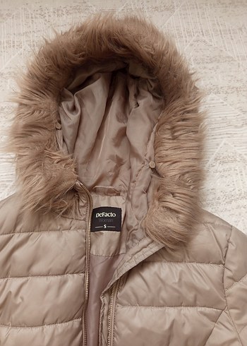 Kürklü Bej Kadın Kışlık Mont - Görsel 2