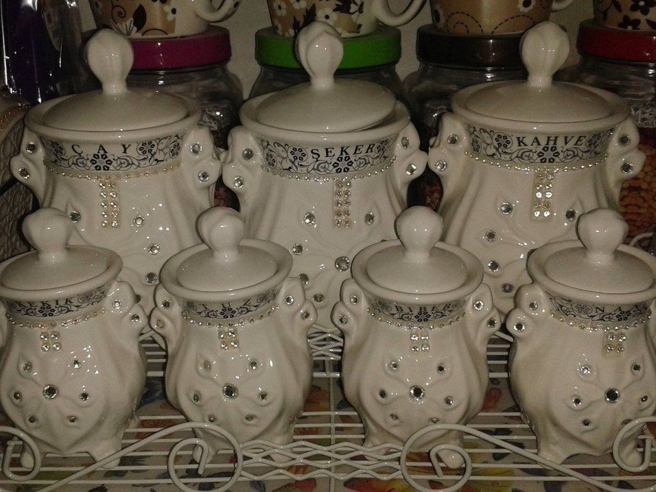 Nakışlı Beyaz Mutfak Baharat Seti - Görsel 2