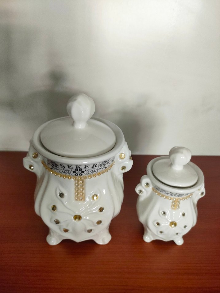 Nakışlı Beyaz Mutfak Baharat Seti - Görsel 4