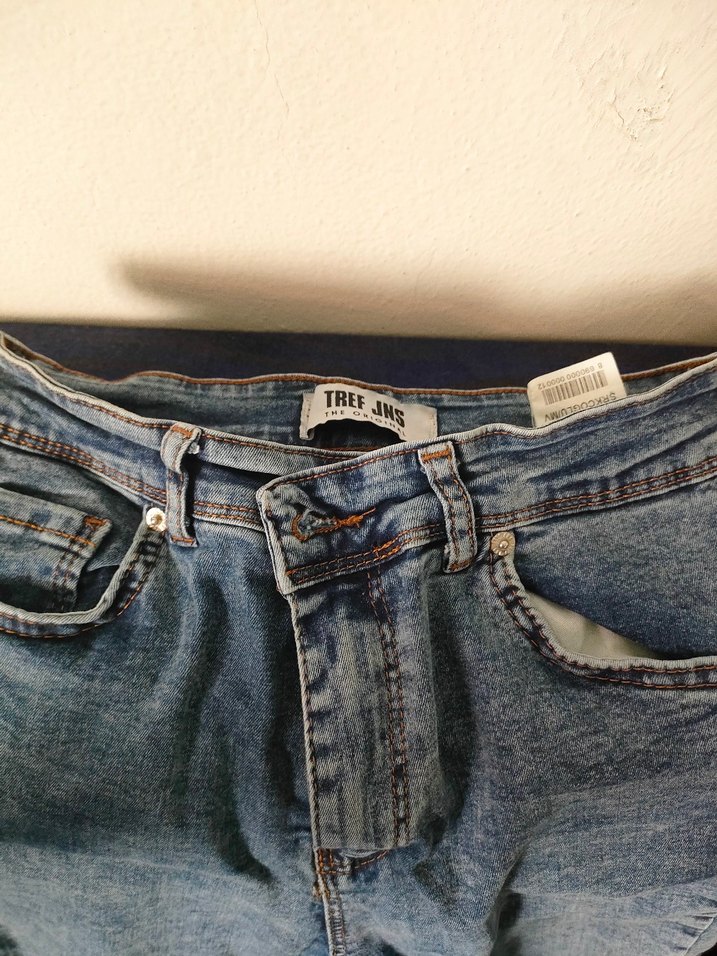 Gri Mavi Dar Kesim Midi Kadın Denim Jean - Görsel 2