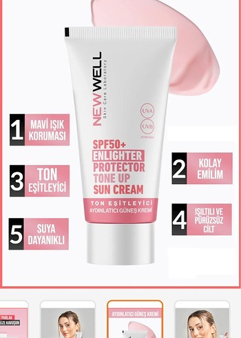 New Well New Well SPF50+ Aydınlatıcı Güneş Kremi