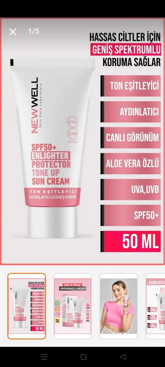 New Well SPF50+ Aydınlatıcı Güneş Kremi - Görsel 5