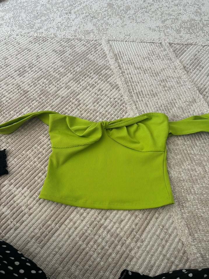 Yeşil Triko Mini Bluz - Görsel 2