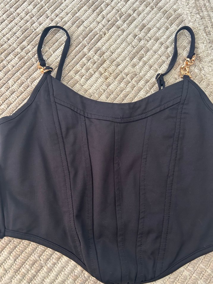 Siyah Strappy Midi Bustiyer - Görsel 2