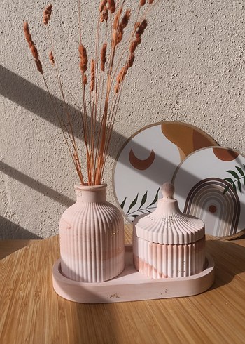 Diğer Turuncu Pastel renk ,Orjinal taş tozundan yapılmış dekoratif set