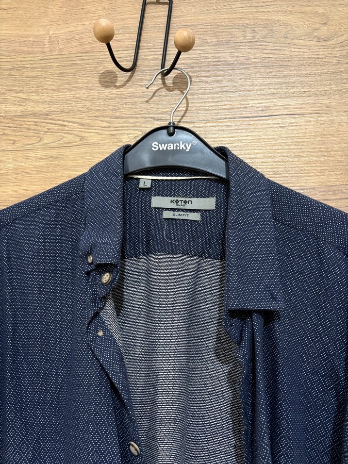 Erkek Mavi Uzun Kollu Gömlek - Görsel 2