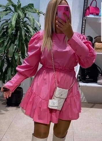 m Beden pembe Renk Pembe elbise