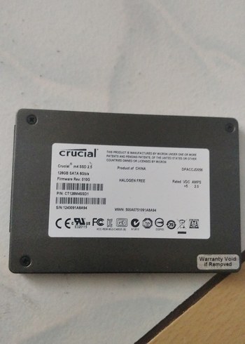 Crucial 128GB SATA SSD Siyah