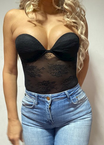 Dantel Detaylı Siyah Straplez Büstiyer - Görsel 5