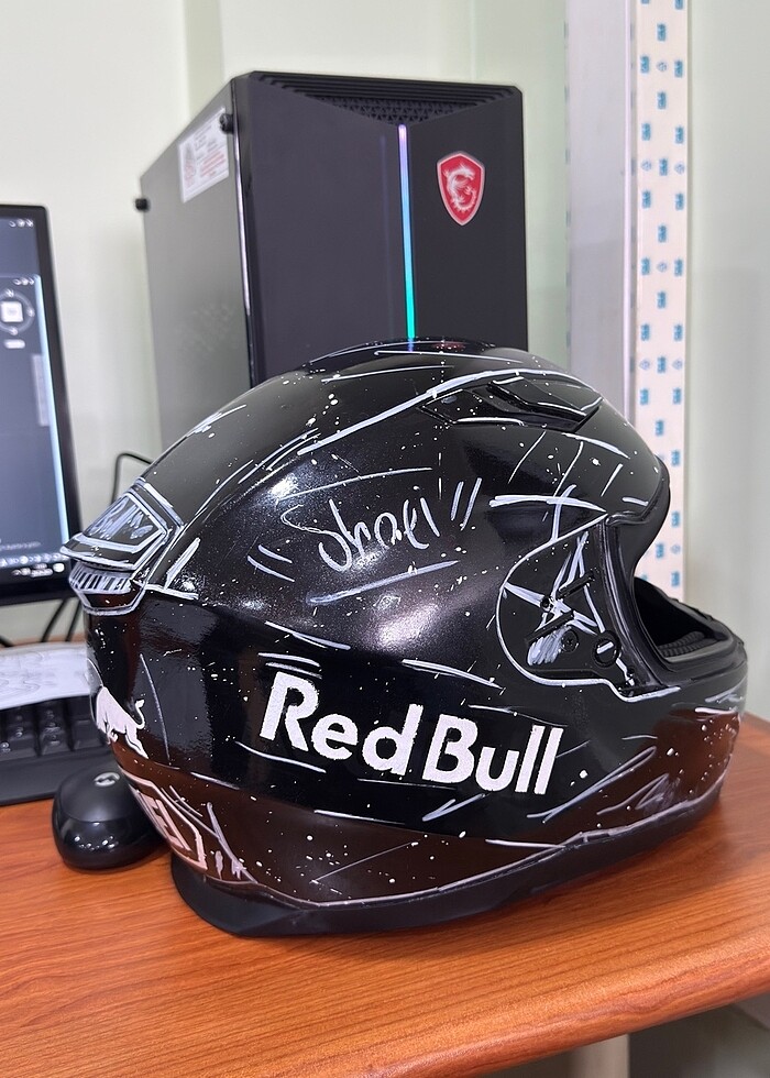 ÖZEL TASARIM (CUSTOM BOYAMA) CRN 816 MOTORSİKLET KASKI - 2023 ÜR - Görsel 5