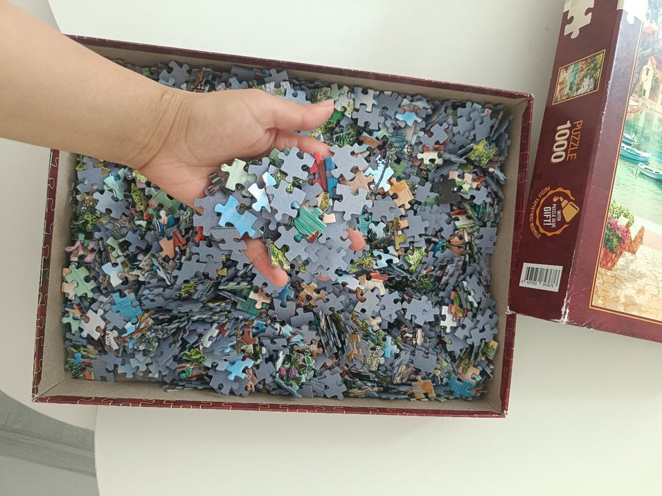 Parçalı Çok Renkli Gri Puzzle - Görsel 4
