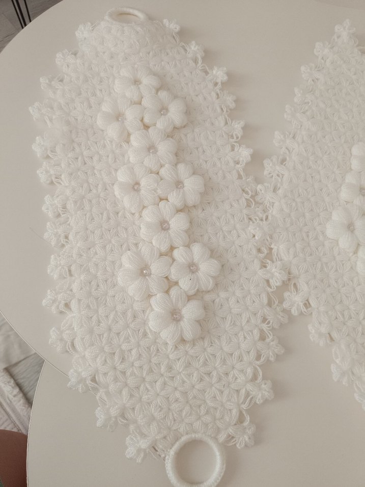 İşlemeli Beyaz Banyo lifi - Görsel 3