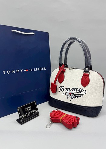 Tommy Hilfiger Beyaz Desenli Deri Kadın Çanta