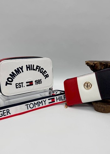 Beden siyah Renk Tommy Hilfiger Renkli Cüzdanı ve çantası set