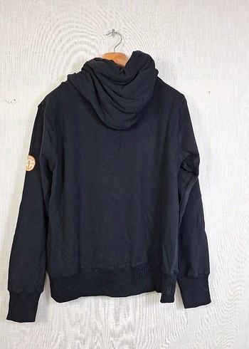 m Beden Siyah Kapşonlu Erkek Sweatshirt