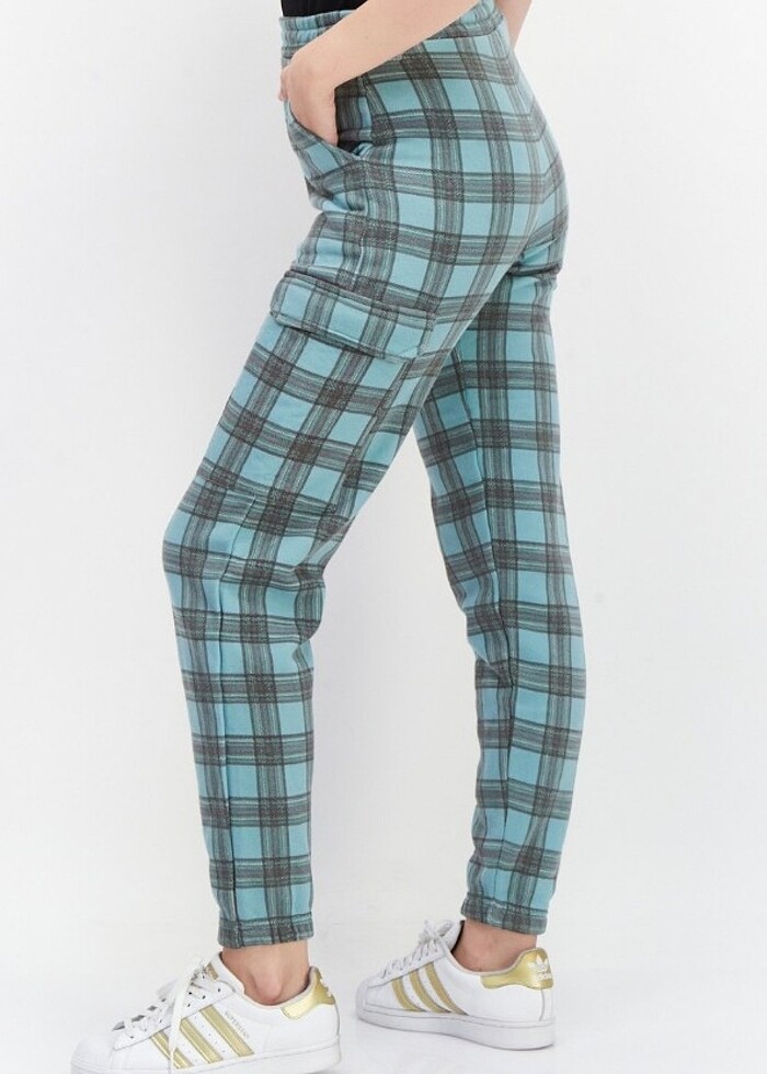 Jennyfer Kargo Cebli Ekose Pantolon  - Görsel 3