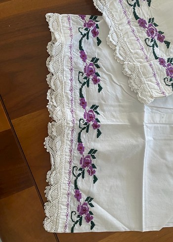 Nakışlı dantelli Yastık Kılıfı - Görsel 4