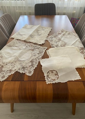 Diğer Nakışlı Beyaz Vintage Salon takımı