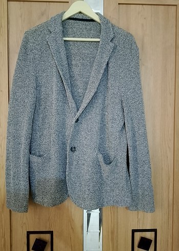 Diğer Gri Melanj Dugmeli Blazer Ceket