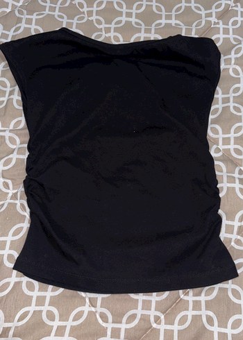 Siyah Kısa Kollu Crop - Görsel 2